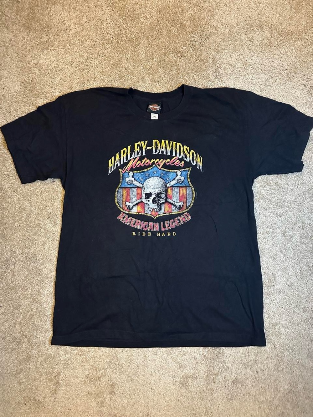 Harley-Davidson Black Short Sleeve 'American Legend' Skull Graphic Tee